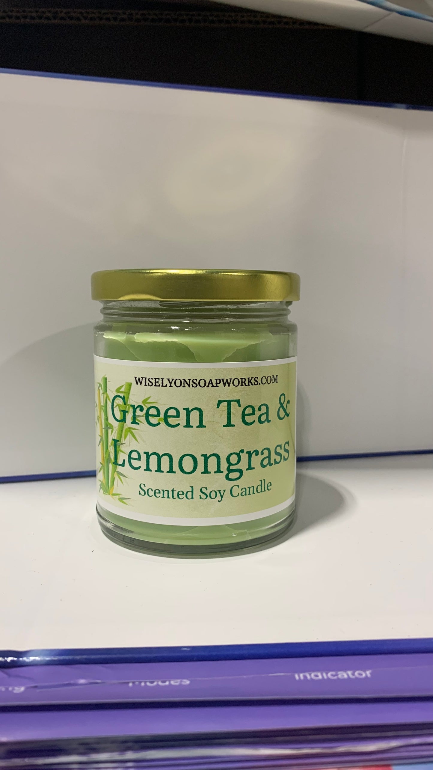 Green Tea & Lemongrass Scented Soy Candle
