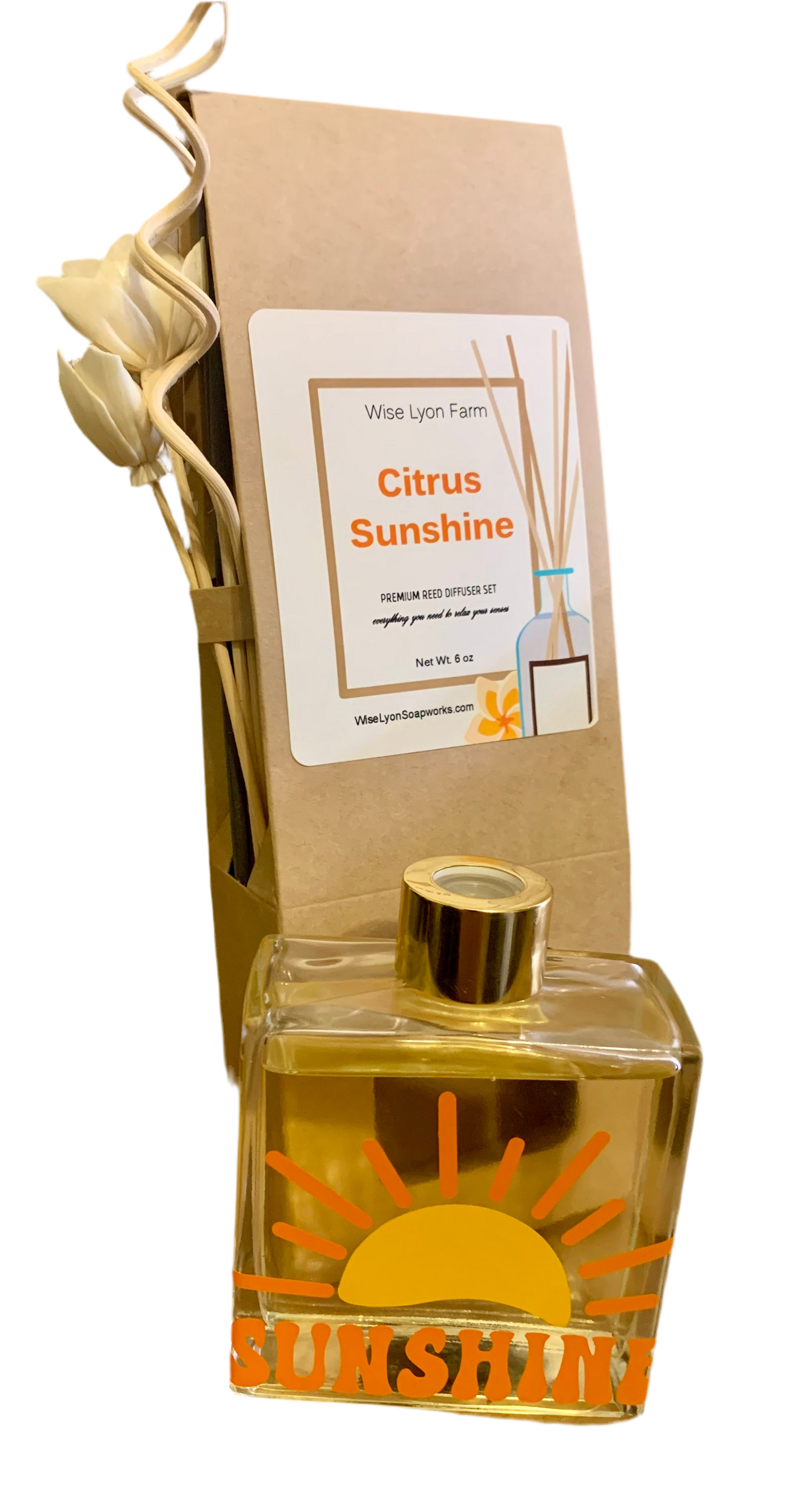 Citrus Sunshine scented Reed Diffuser Set - Wiselyonsoapworks