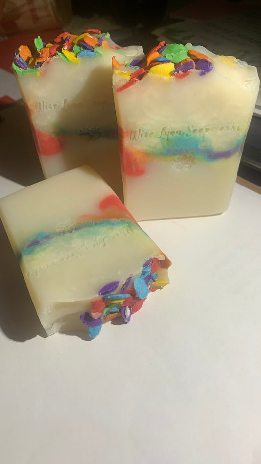 Fruity Pebbles scented all natural Soap, handmade soap - Wiselyonsoapworks