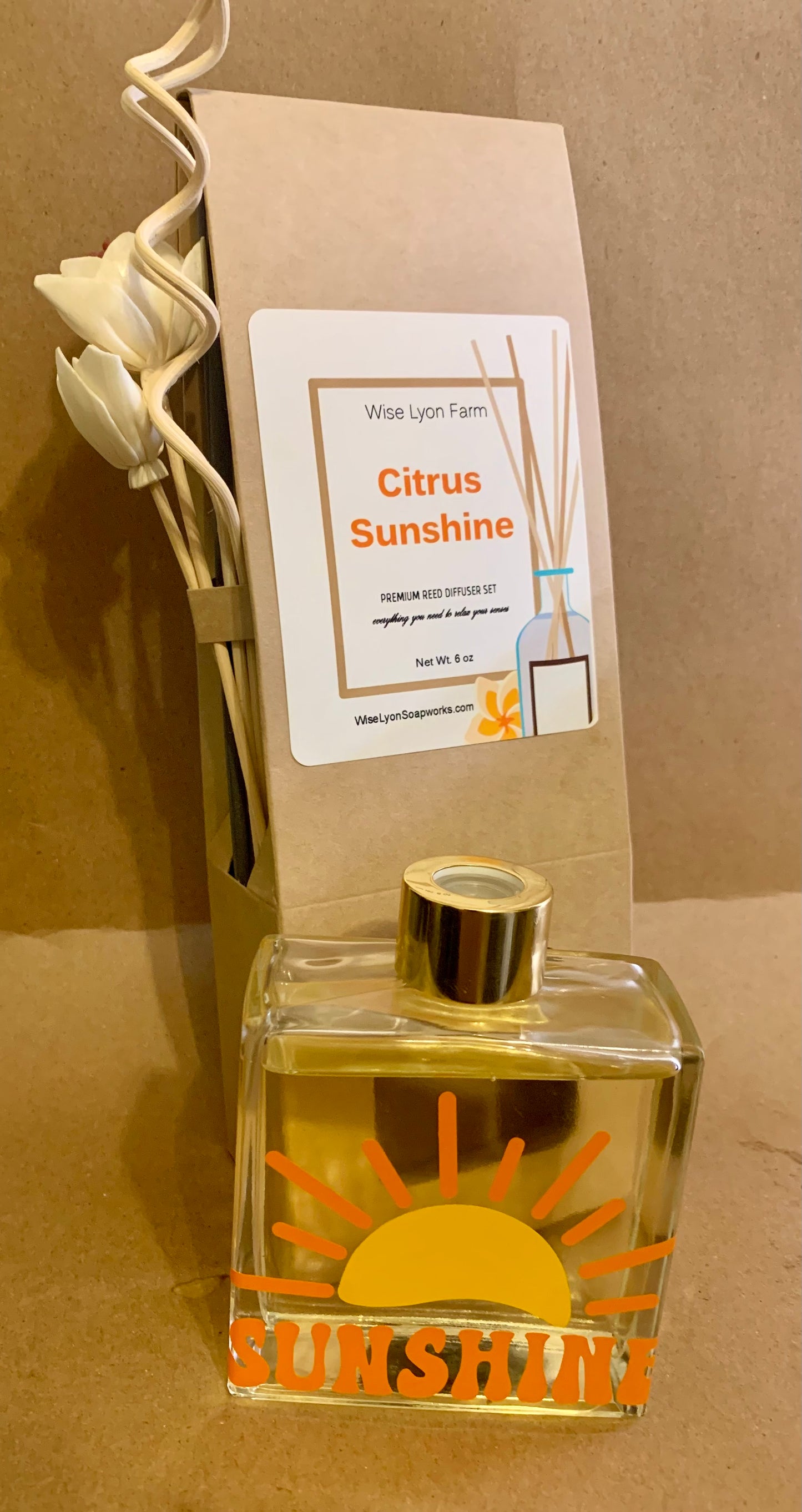 Citrus Sunshine scented Reed Diffuser Set - Wiselyonsoapworks