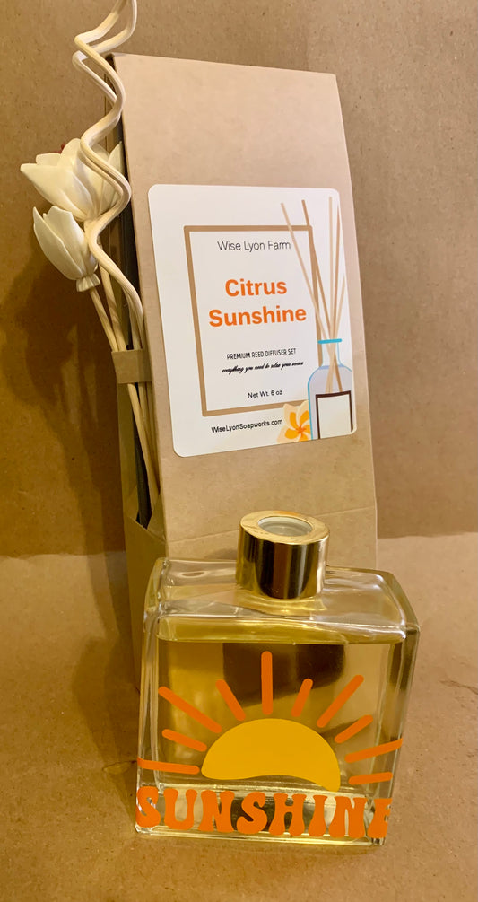 Citrus Sunshine scented Reed Diffuser Set - Wiselyonsoapworks