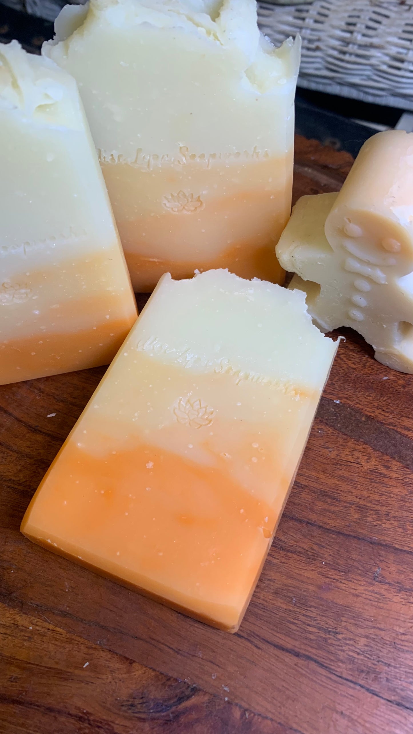 White Peach Blossom scented natural soap, hemp and cocoa butter