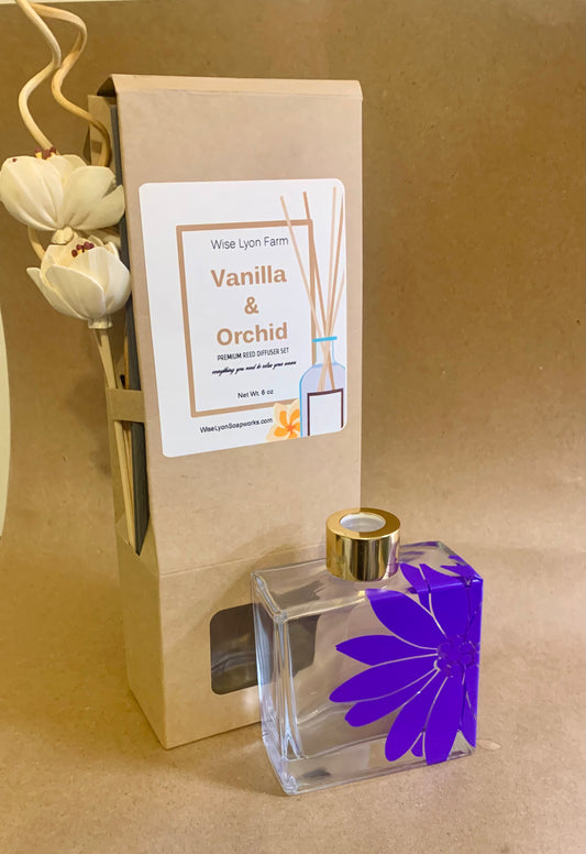 Vanilla Orchid scented Reed Diffuser Set - Wiselyonsoapworks