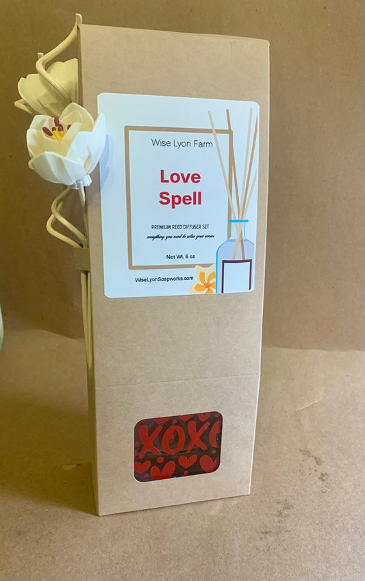 Love Spell scented Reed Diffuser Set - Wiselyonsoapworks
