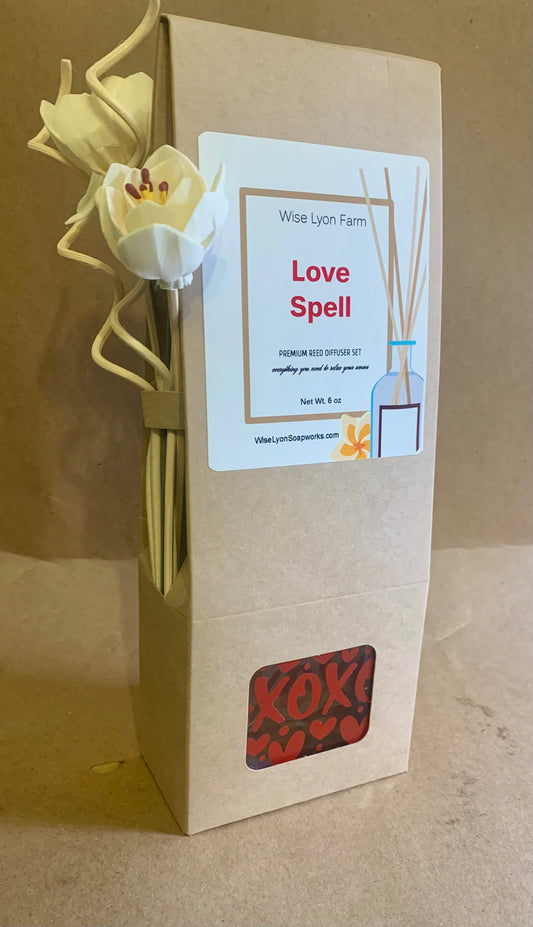 Love Spell scented Reed Diffuser Set - Wiselyonsoapworks