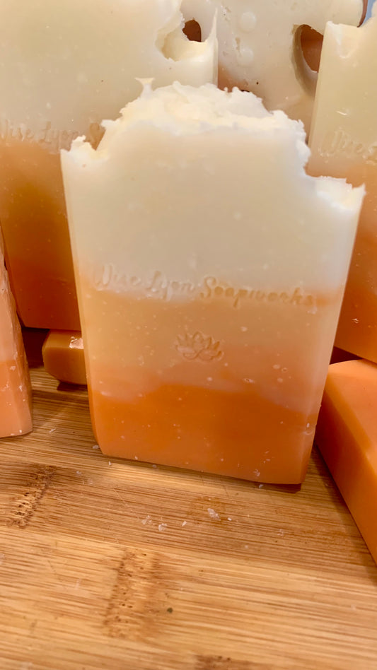 White Peach Blossom scented natural soap, hemp and cocoa butter
