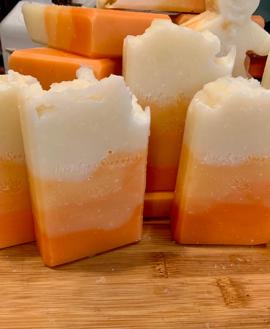 White Peach Blossom scented natural soap, hemp and cocoa butter