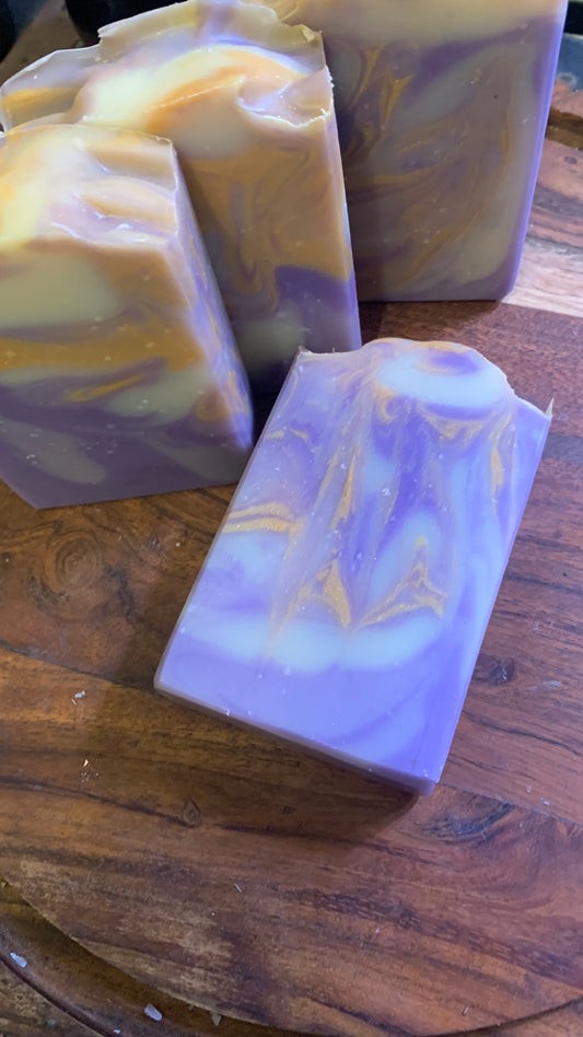 Black Violet & Saffron scented natural bar soap