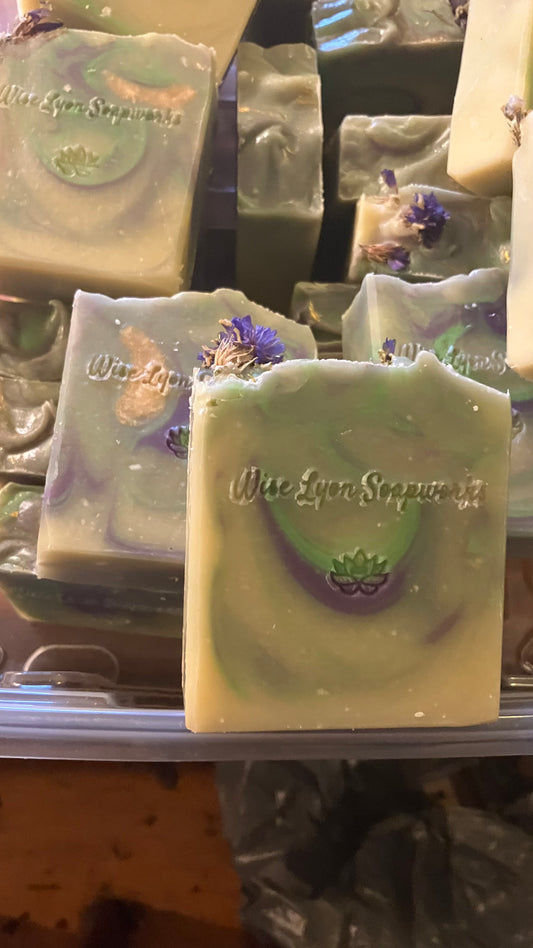 Lavender and White Sage natural soap, organic hempseed oil - Wiselyonsoapworks