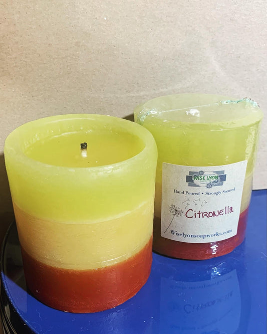 Citronella scented Pillar Candles - Wiselyonsoapworks