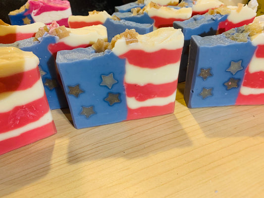 Old Glory 2 - CK One scented natural soap - Wiselyonsoapworks